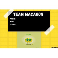 Etiquette scolaire autocollante mascotte Mac le skater