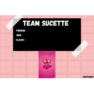 Etiquette scolaire autocollante mascotte Sucette la collante