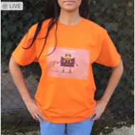 T-shirt orange coton mixte brownie le baroudeur
