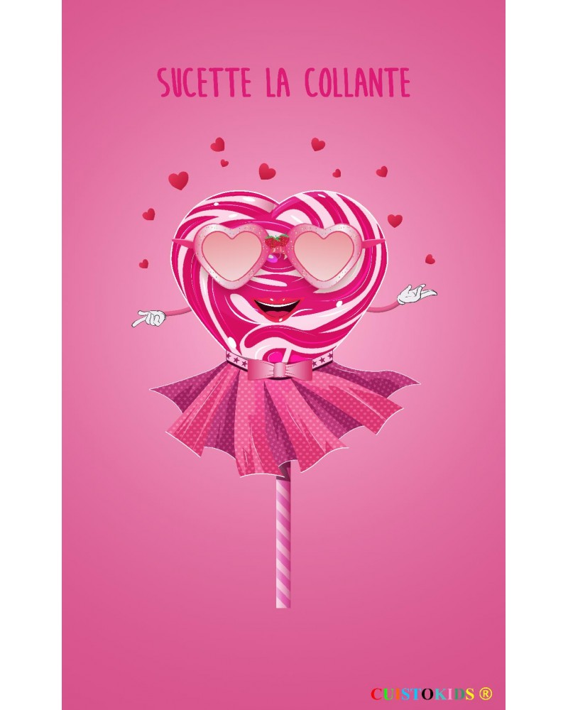 Etiquette autocollante mascotte Sucette la collante