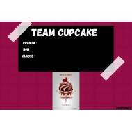 Etiquette scolaire autocollante mascotte Cupcake la coquette
